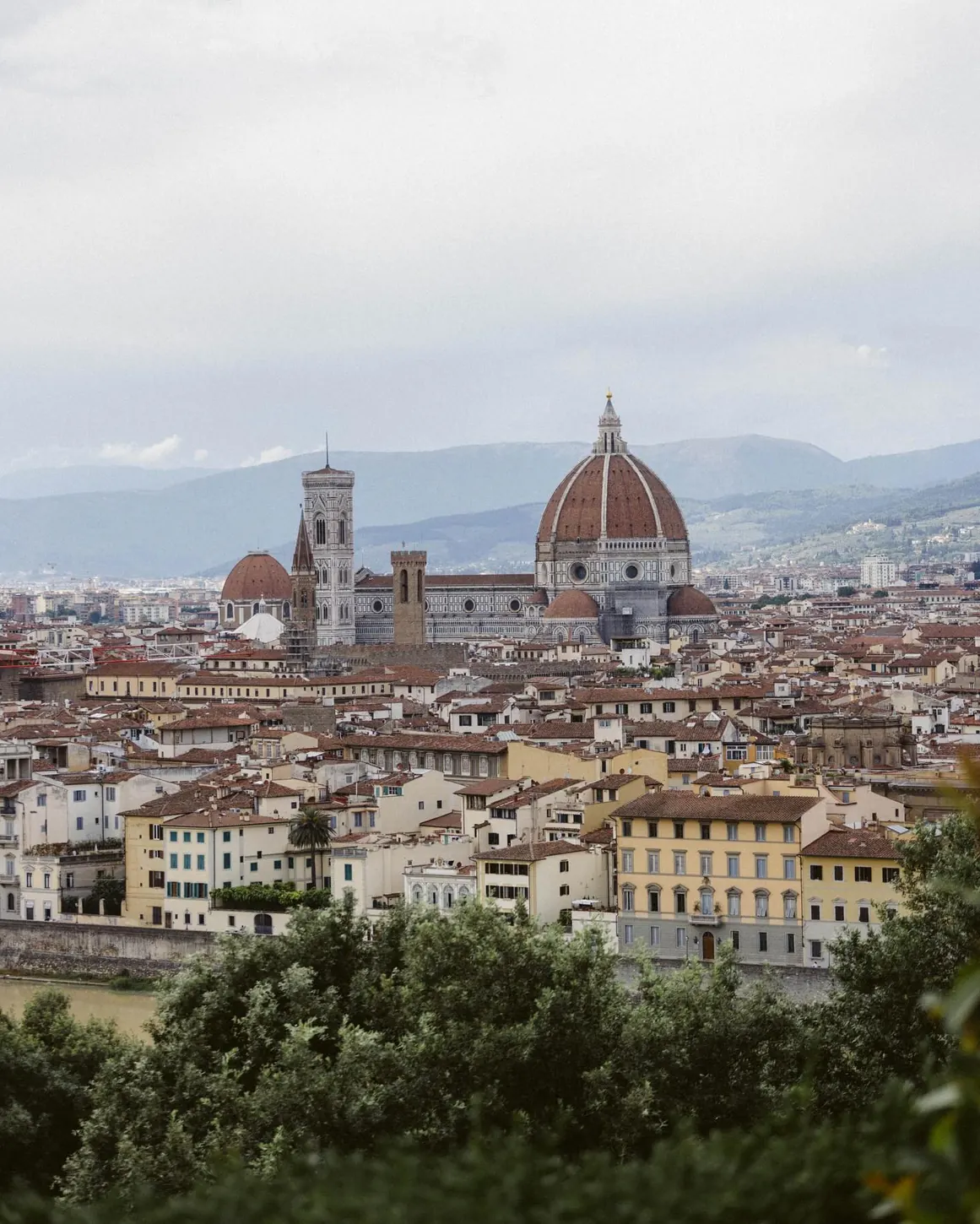 Florence skyline and cathedral seen from above